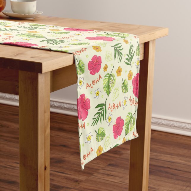 Hawaiian Floral Table Runner Kurzer Tischläufer (Beispiel)