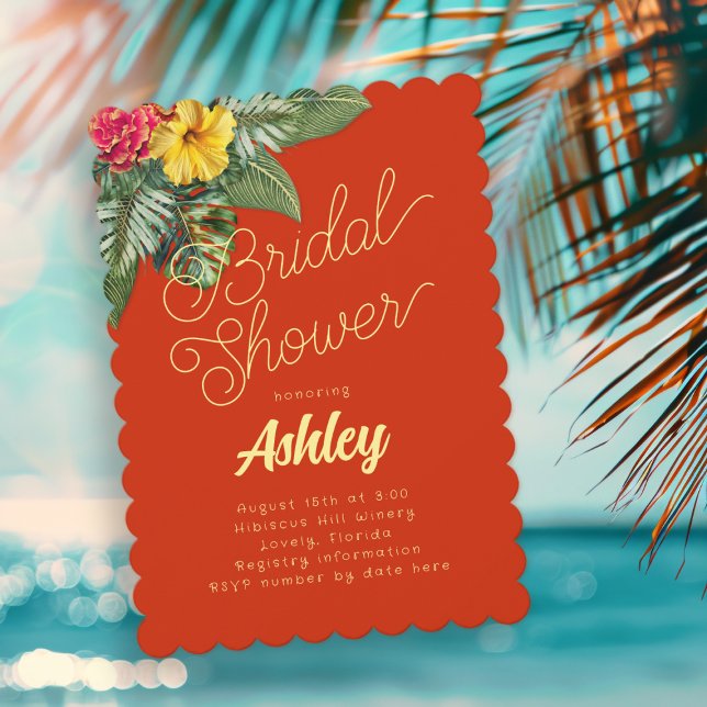 Hawaiian Flowers Bridal Shower Invitations Einladung (Von Creator hochgeladen)