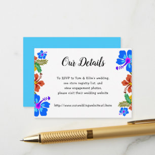 Hawaiian Flowers Mariage Détails Cartes de boîtier