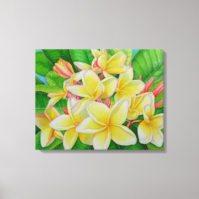 Hawaiian Frangipani Leinwanddruck (Vorderseite)