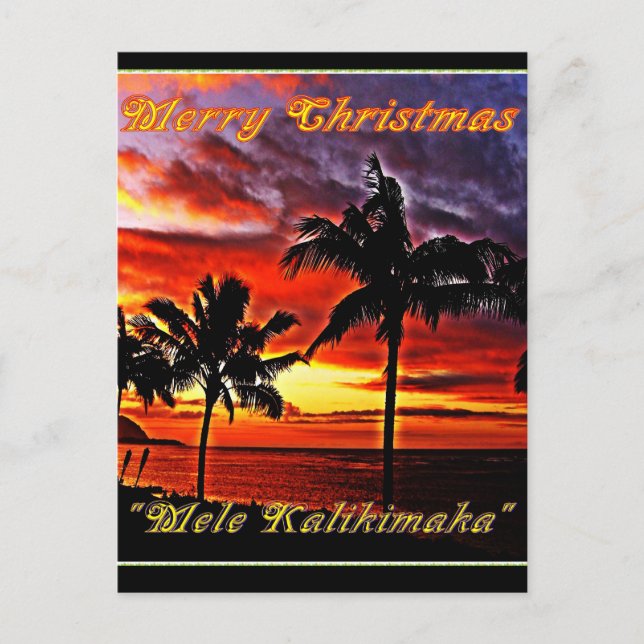 Hawaiian Frohe Weihnachts-Postkarte Feiertagspostkarte (Vorderseite)