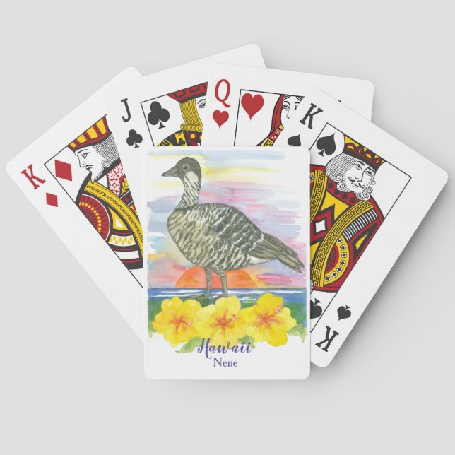 Hawaiian Gänse Nene Staat Bird of Hawaii Spielkarten (Rückseite)