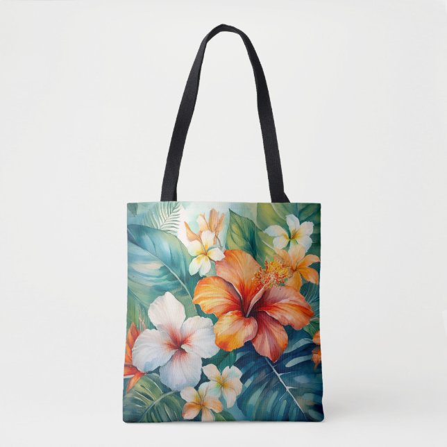 Hawaiian Garden Tropical Beach Bag Tasche (Vorderseite)