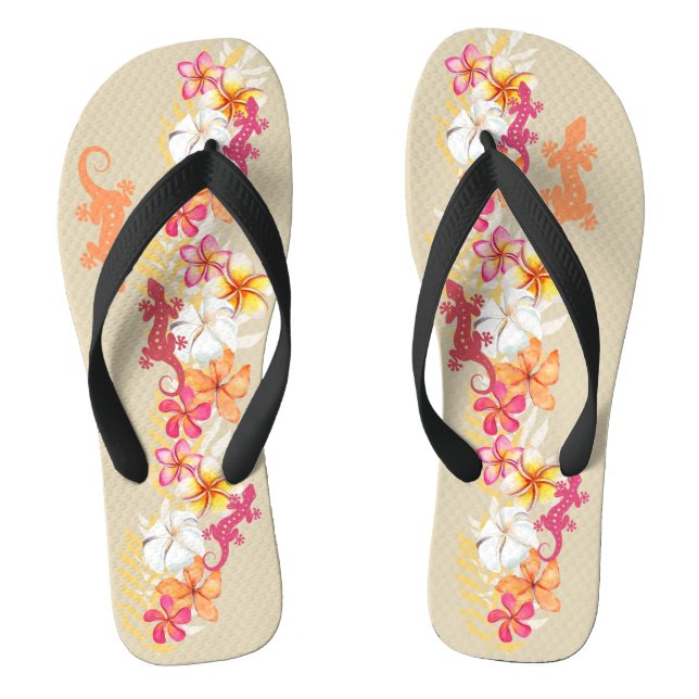 Hawaiian Gecko Party Flip Flops (Fußbett)