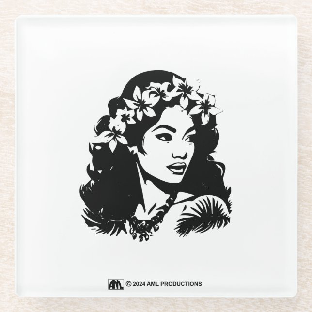 HAWAIIAN GIRL 1 GLASUNTERSETZER (Vorderseite)