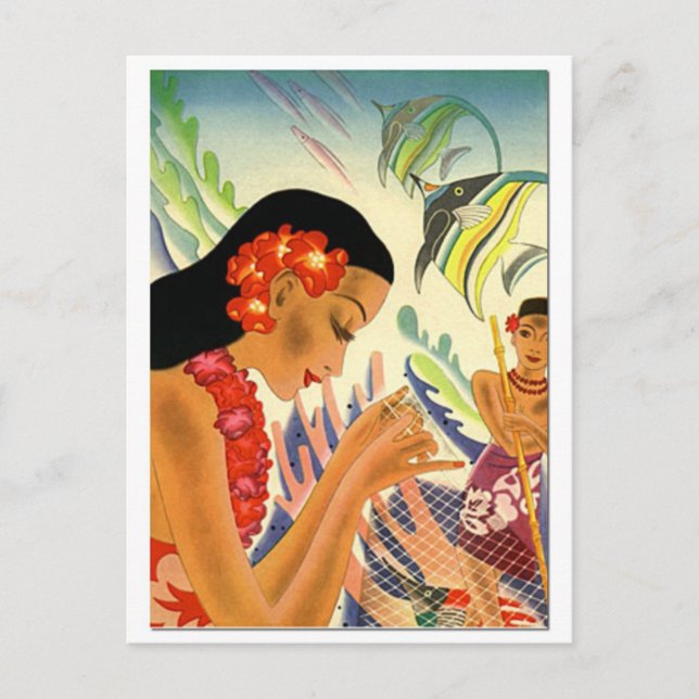 Hawaiian Girl Postkarte (Vorderseite)
