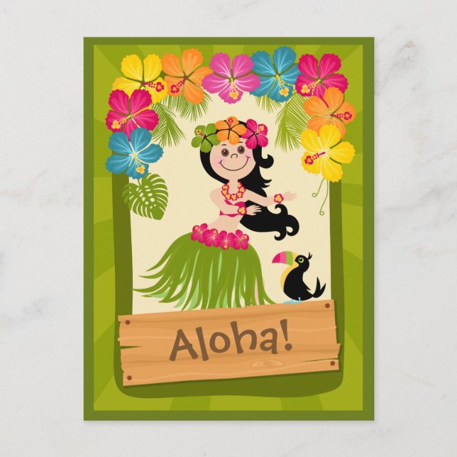 Hawaiian Girl Postkarte (Vorderseite)