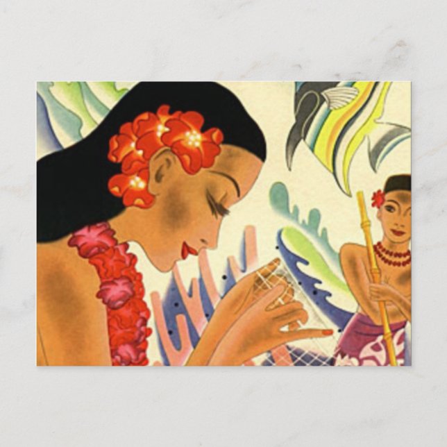 Hawaiian Girl Postkarte (Vorderseite)