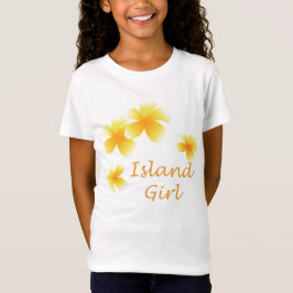 Hawaiian Girl Tropical Floral Girls Babydoll T-Shirt