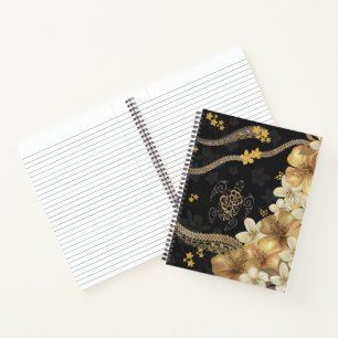 Hawaiian Golden Hibiskus und Tapa Fusion Notebook Notizbuch