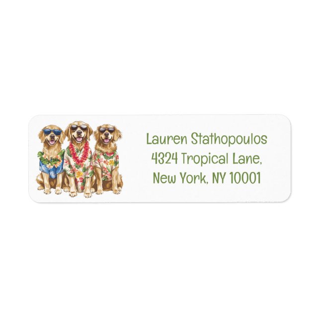 Hawaiian Golden Retriever Dogs Flower Lei (Vorne)