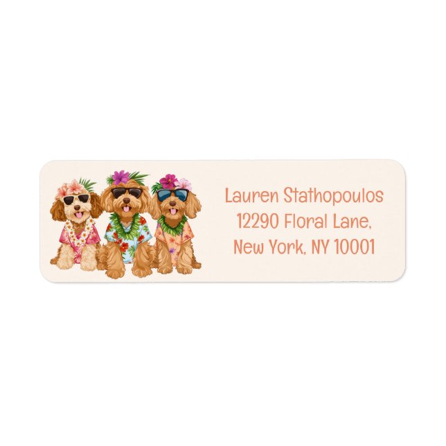 Hawaiian Goldendoodle Dogs Flower Lei (Vorne)