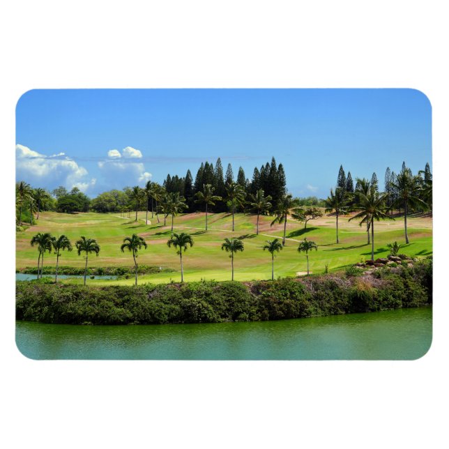 Hawaiian Golf Course Foto Magnet (Horizontal)