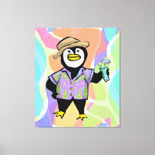 Hawaiian Hemd Pinguin Leinwanddruck