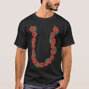 Hawaiian Hibiskus Blume Kette Sommerurlaub Lei T-Shirt