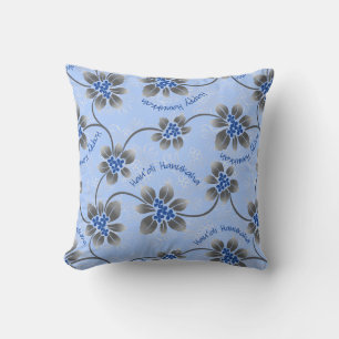 Hawaiian Holly Hanukkah Blue Floral Kissen