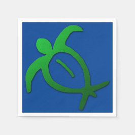 Hawaiian Honu Petroglyph auf Blue Serviette