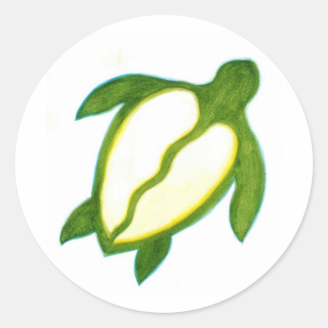 Hawaiian Honu Runder Aufkleber (Vorderseite)