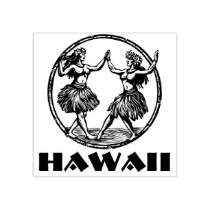 Hawaiian Hula Dancer Girls Rubber Briefmarke Gummistempel