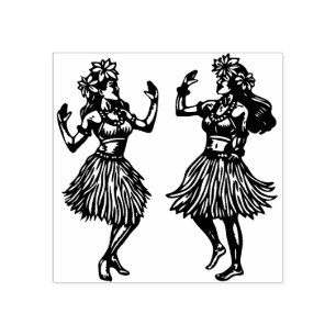 Hawaiian Hula Dancer Girls Rubber Briefmarke Gummistempel