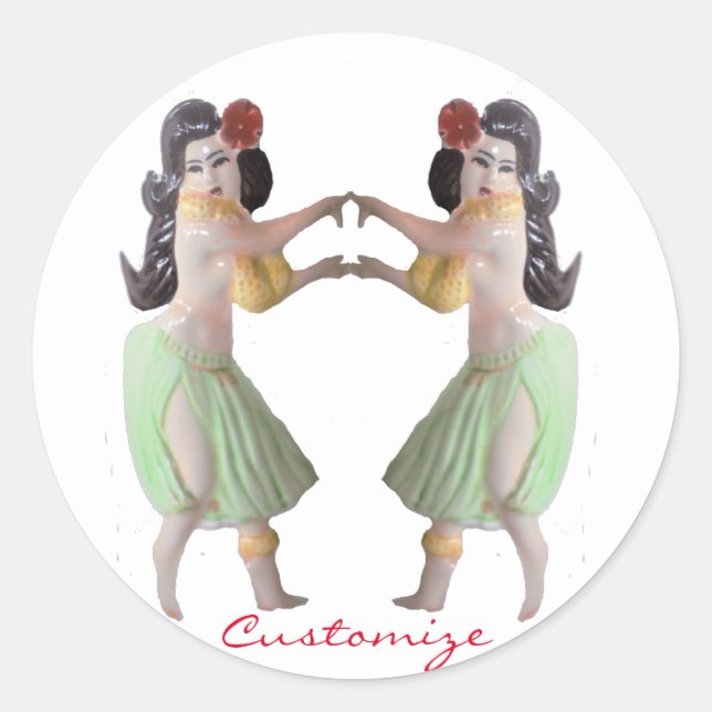 Hawaiian Hula Dancers Thunder_Cove Runder Aufkleber (Vorderseite)