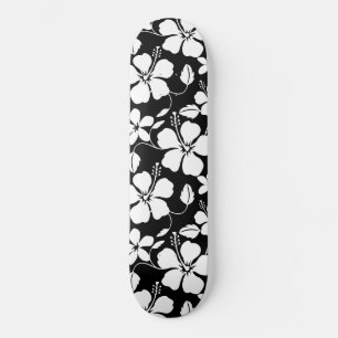HAWAIIAN HULA (HIBISCUS) SKATEBOARD NOIR