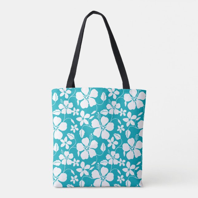 HAWAIIAN HULA (HIBISKUS) AQUAMARIN TASCHE (Rückseite)