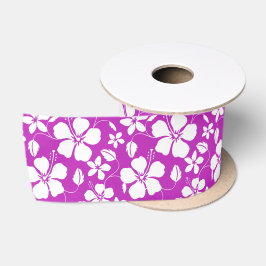 HAWAIIAN HULA (HIBISKUS) BERRY SATIN RIBBON SATINBAND