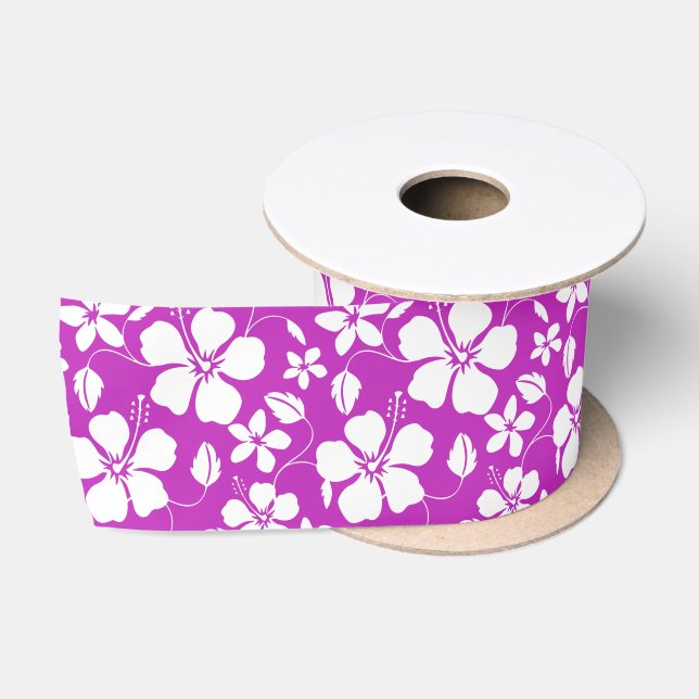 HAWAIIAN HULA (HIBISKUS) BERRY SATIN RIBBON SATINBAND (Spule)