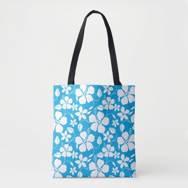 HAWAIIAN HULA (HIBISKUS) BLAU TASCHE (Vorderseite)
