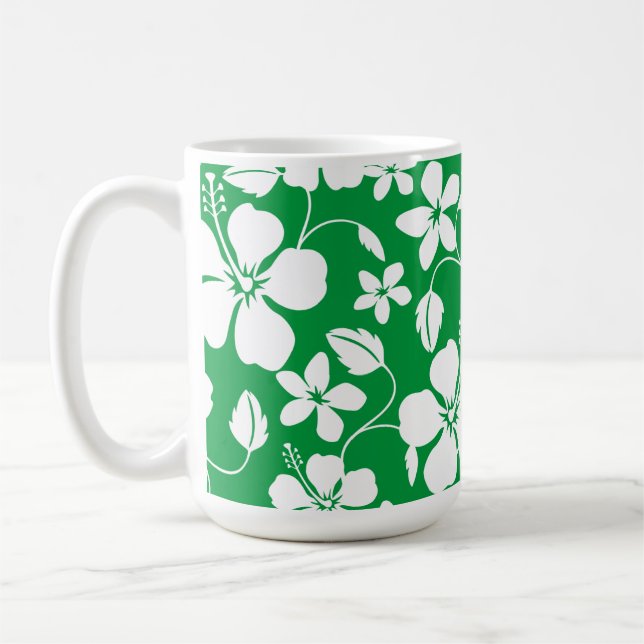 HAWAIIAN HULA (HIBISKUS) GRÜNE KAFFEETASSE (Links)