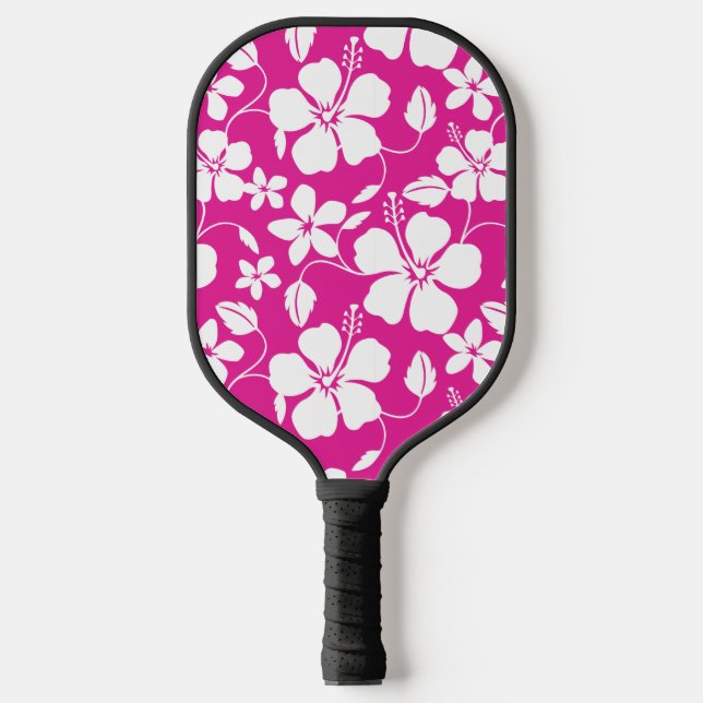 HAWAIIAN HULA (HIBISKUS) HITZPINK PICKLEBALL SCHLÄGER (Vorderseite)
