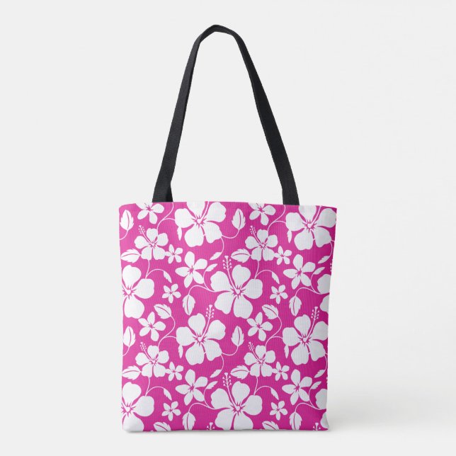 HAWAIIAN HULA (HIBISKUS) HITZPINK TASCHE (Rückseite)