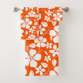 HAWAIIAN HULA (HIBISKUS) LIGHT ORANGE BADHANDTUCH SET