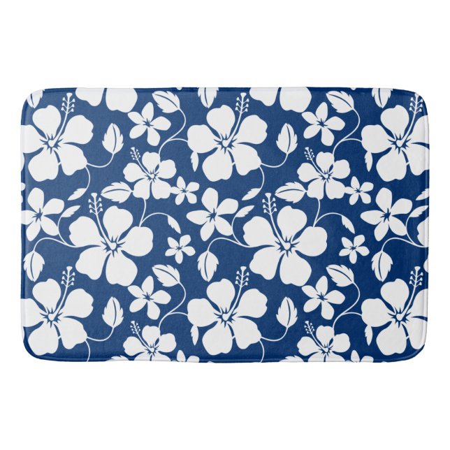 HAWAIIAN HULA (HIBISKUS) NAVY BADEMATTE (Vorderseite)