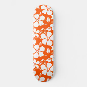 HAWAIIAN HULA (HIBISKUS) ORANGE SKATEBOARD