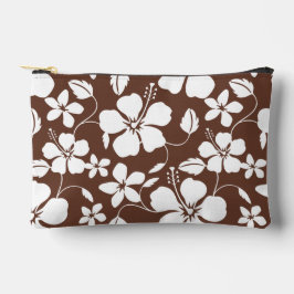 HAWAIIAN HULA (HIBISKUS) PATTER IN BROWN ZUBEHÖRTASCHE