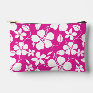 HAWAIIAN HULA (HIBISKUS) PATTER IN HOT PINK ZUBEHÖRTASCHE