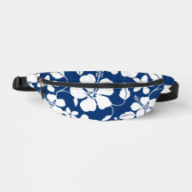 HAWAIIAN HULA (HIBISKUS) PATTER IN NAVY BLUE