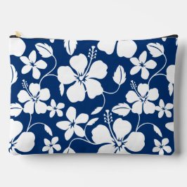 HAWAIIAN HULA (HIBISKUS) PATTER IN NAVY BLUE ZUBEHÖRTASCHE