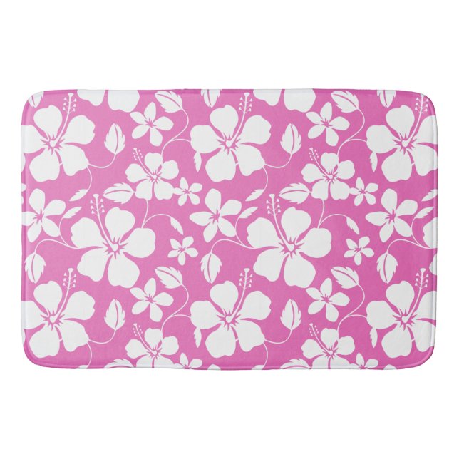 HAWAIIAN HULA (HIBISKUS) PINK BADEMATTE (Vorderseite)