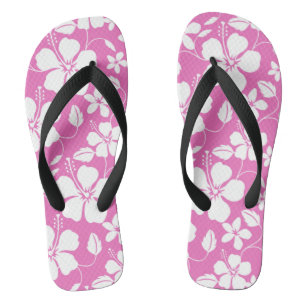 HAWAIIAN HULA (HIBISKUS) PINK FLIP FLOPS