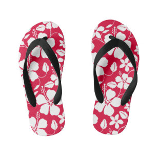 HAWAIIAN HULA (HIBISKUS) RED KINDERBADESANDALEN