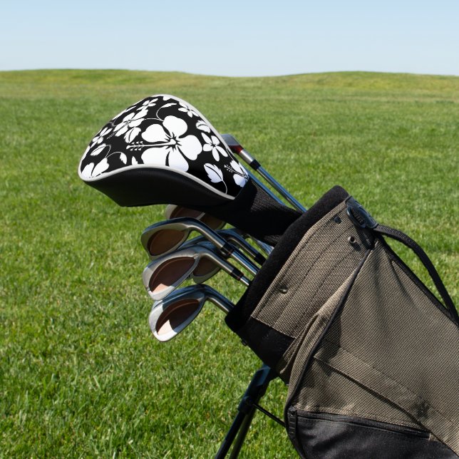 HAWAIIAN HULA (HIBISKUS) SCHWARZ GOLF HEADCOVER (In SItu)