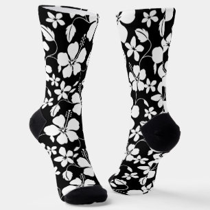 HAWAIIAN HULA (HIBISKUS) SCHWARZ SOCKEN