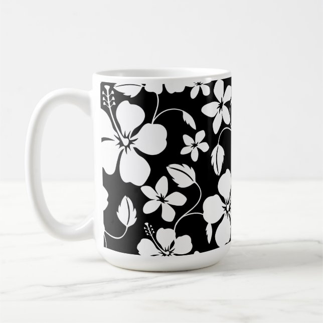 HAWAIIAN HULA (HIBISKUS) SCHWARZE KAFFEE TASSE (Links)