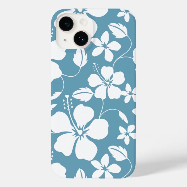 HAWAIIAN HULA (HIBISKUS) SLATE BLUE Case-Mate iPhone 14 HÜLLE (Rückseite)