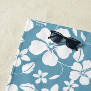 HAWAIIAN HULA (HIBISKUS) SLATE BLUE STRANDTUCH