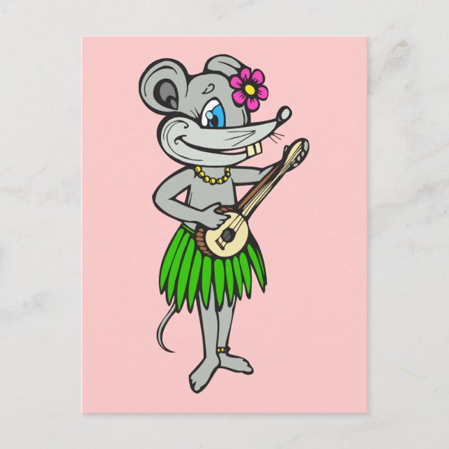 Hawaiian Hula Mouse Postkarte (Vorderseite)