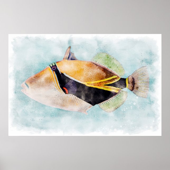 Hawaiian Humuhumunukunukuapuaa Trigger Fish Hawaii Poster (Vorne)